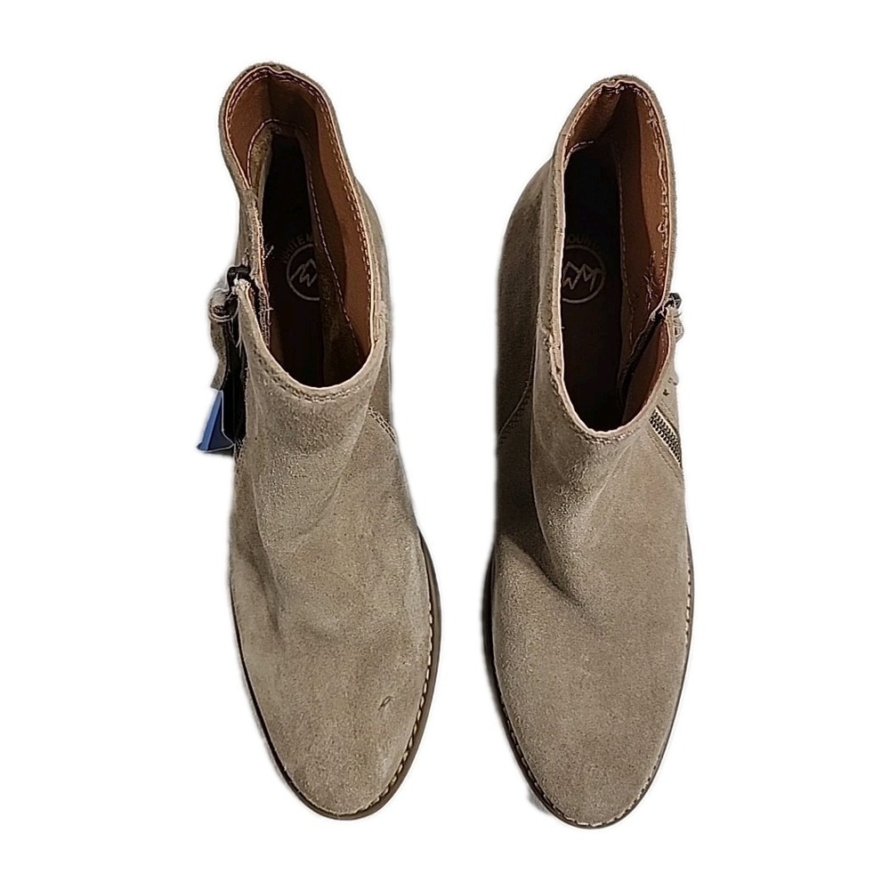 White Mountain Taupe Ankle Boots Suede Leather Upper Side Zipper  Women's 9M - Picture 2 of 6